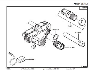Скрытая часть смесителя Kludi Zenta 38004 купить в интернет-магазине сантехники Sanbest
