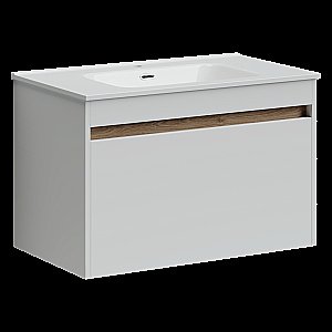 Тумба с раковиной Sancos Smart SM80W белый глянец для ванной в интернет-магазине Sanbest