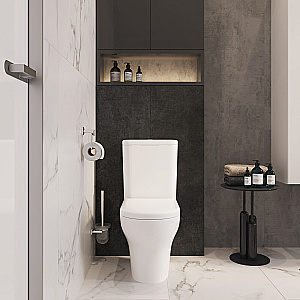 Унитаз-компакт VitrA Zentrum 9824B003-7219 безбодковый, с бачком, с сиденьем микролифт, белый купить в интернет-магазине Sanbest