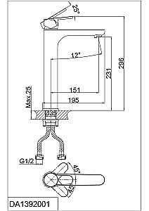 Смеситель для раковины D&K Rhein Marx DA1392001 купить в интернет-магазине сантехники Sanbest