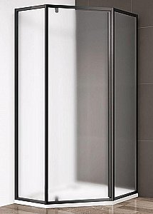 Душевой уголок Cezares Eco 90x90 ECO-O-P-1-90-P-NERO стекло матовое рифленое/профиль черный матовый купить в интернет-магазине Sanbest