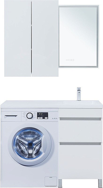 Тумба с раковиной Aquanet Вега 110 329123 белая для ванной в интернет-магазине Sanbest