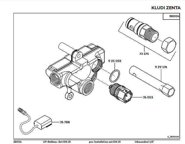 Скрытая часть смесителя Kludi Zenta 38004 купить в интернет-магазине сантехники Sanbest