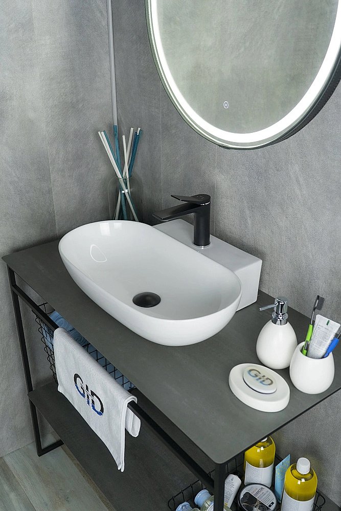 Раковина накладная Gid Lago 56 N9234 51133 белая купить в интернет-магазине Sanbest