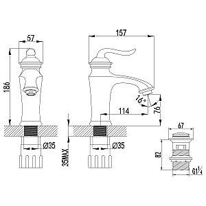 Смеситель для раковины Lemark Brava LM4706G купить в интернет-магазине сантехники Sanbest
