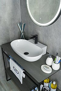 Раковина накладная Gid Lago 56 N9234 51133 белая купить в интернет-магазине Sanbest
