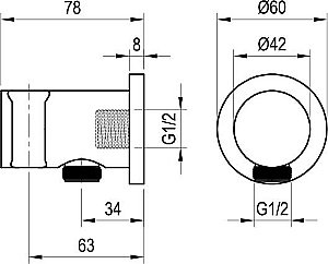 Подключение для шланга Ravak X07P572 черный матовый купить в интернет-магазине сантехники Sanbest