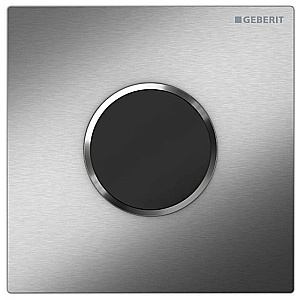Привод бесконтактного смыва для писсуара Geberit Sigma 10 116.035.SN.1 нержавеющая сталь работа от батарей купить в интернет-магазине сантехники Sanbest