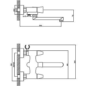 Смеситель для ванны Orange ALFI M82-211cr хром купить в интернет-магазине сантехники Sanbest