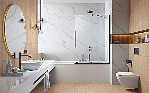 Шторка для ванны Radaway Furo Brushed GunMetal PND II 180 стекло прозрачное/профиль брашированный оружейная сталь купить в интернет-магазине Sanbest