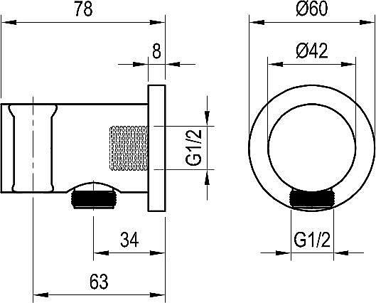 Подключение для шланга Ravak X07P572 черный матовый купить в интернет-магазине сантехники Sanbest