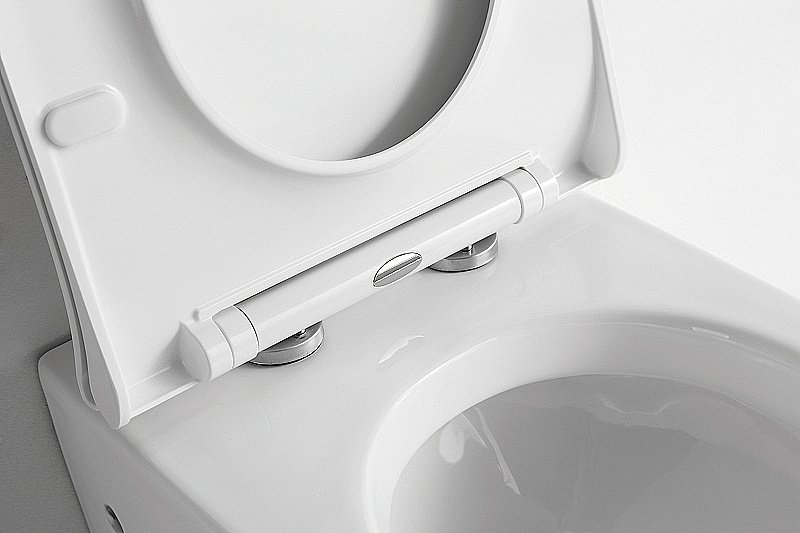 Унитаз приставной Ceramalux NS-3176 белый, безободковый, с крышкой микролифт купить в интернет-магазине Sanbest