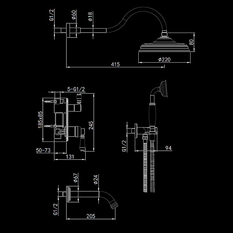 Душевая система Elghansa Terrakotta 54C0986 (Set-26) хром купить в интернет-магазине сантехники Sanbest