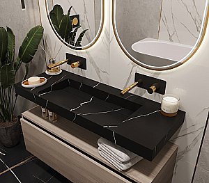 Раковина-моноблок Armadi Art Flat Nero Marquina 859-120-NM черный мрамор купить в интернет-магазине Sanbest
