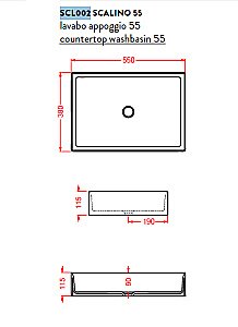 Раковина накладная Artceram SCALINO 55 SCL002 24 00 mate купить в интернет-магазине Sanbest
