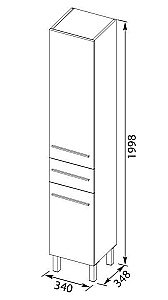 Пенал Aquanet Верона 35 белый для ванной в интернет-магазине сантехники Sanbest