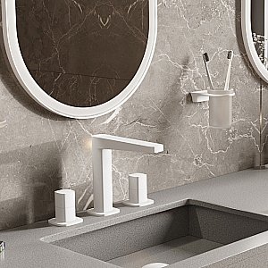 Смеситель для раковины WasserKRAFT Saale 9535 белый матовый купить в интернет-магазине сантехники Sanbest