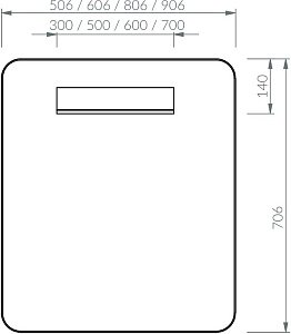 Зеркало с подсветкой Ravak Strip X000001569 50 черное в ванную от интернет-магазине сантехники Sanbest