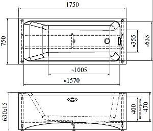 Ванна акриловая Vannesa Агата 2-78-0-0-1-227Р 175x75 купить в интернет-магазине Sanbest
