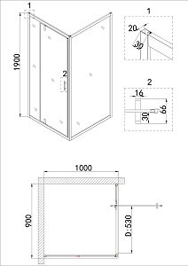 Душевая дверь Niagara Nova NG-83-9AB 90 черная купить в интернет-магазине Sanbest