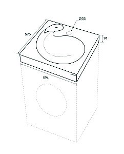 Раковина на стиральную машину Paulmark Winken 59 PM740431 белая купить в интернет-магазине Sanbest