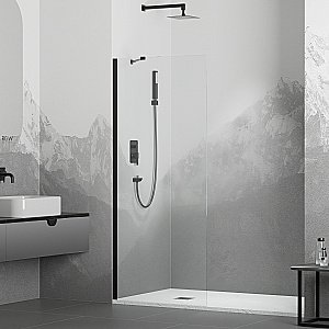 Душевое ограждение RGW Walk In WA-110B 80 351011008-14 стекло прозрачное/профиль черный купить в интернет-магазине Sanbest