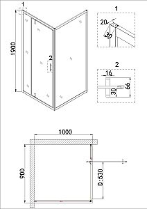 Душевая дверь Niagara Nova NG-83-9AB 90 черная купить в интернет-магазине Sanbest