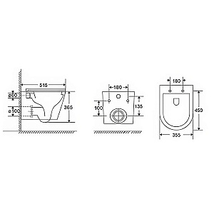 Унитаз подвесной Caprigo TRONE T-1893 безободковый, смыв торнадо, с крышкой микролифт, белый купить в интернет-магазине Sanbest