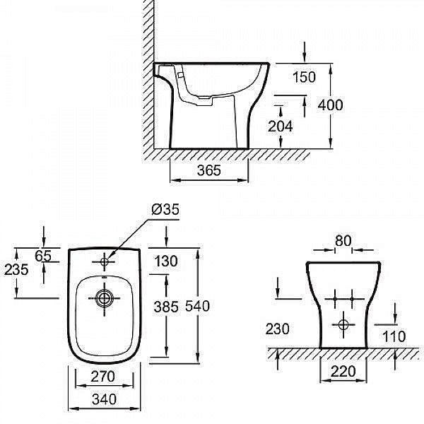 Биде напольное Jacob Delafon STRUKTURA EBC0002-00 купить в интернет-магазине Sanbest