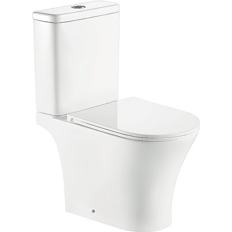 Унитаз напольный SantiLine SL-5010 безободковый, с бачком, с крышкой микролифт, белый купить в интернет-магазине Sanbest