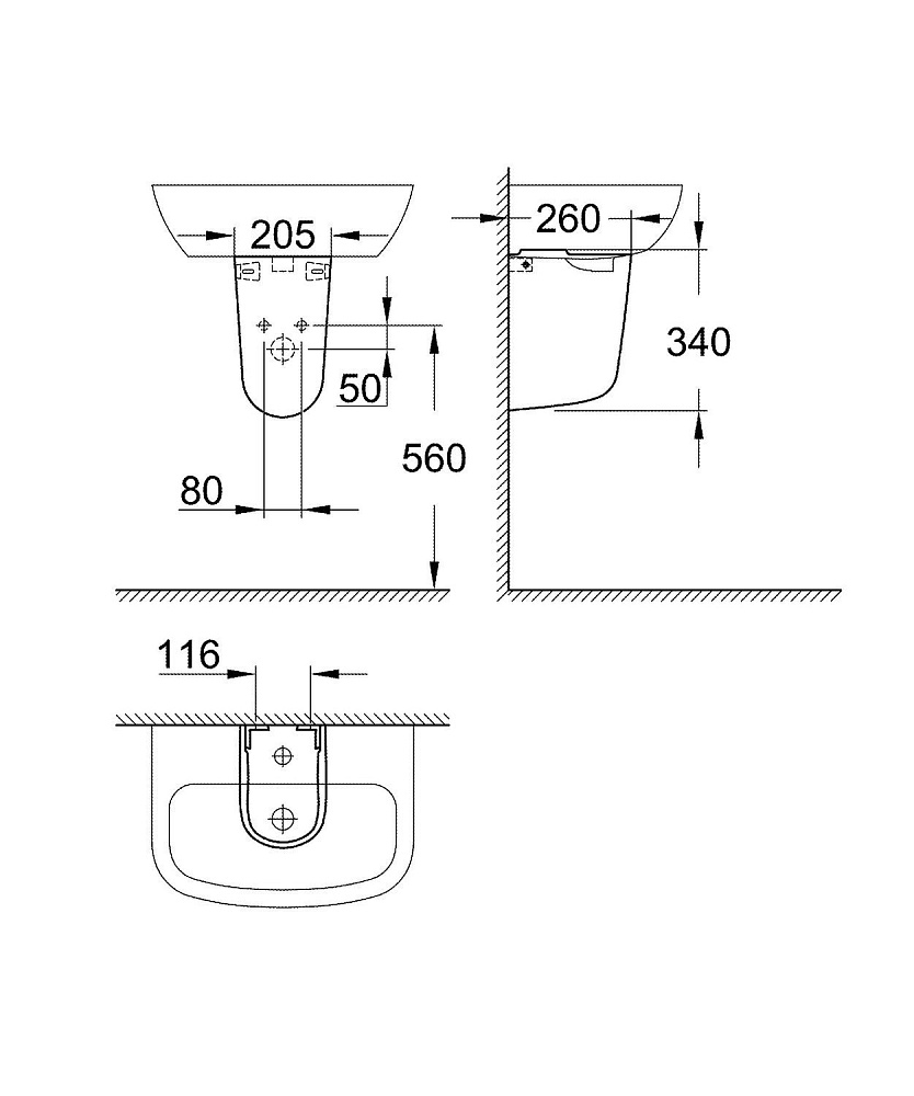 Раковина Grohe Bau Ceramic 39440000 купить в интернет-магазине Sanbest