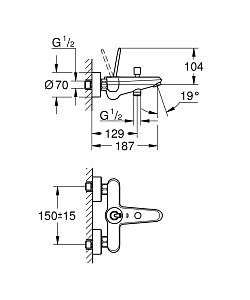 Смеситель для ванны Grohe Eurodisc Joy 23431000 хром купить в интернет-магазине сантехники Sanbest