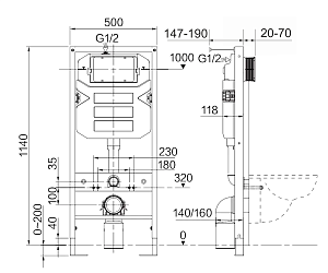 Унитаз подвесной Ceramica Nova Metric CN3007_1001M_1000 безободковый, с крышкой микролифт, с инсталляцией и кнопкой матовый хром купить в интернет-магазине Sanbest