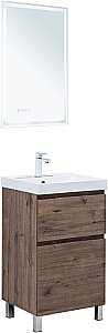 Тумба с раковиной Aquanet Алвита new 50 344126+333265 дуб веллингтон табак для ванной в интернет-магазине Sanbest