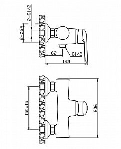Смеситель для душа Orange Tony M54-200gr купить в интернет-магазине сантехники Sanbest