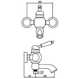 Смеситель для ванны Kaiser Stone 61222 купить в интернет-магазине сантехники Sanbest
