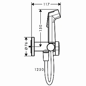 Гигиенический душ Hansgrohe Bidette 29232670S Set HG с внутренней частью, черный матовый купить в интернет-магазине сантехники Sanbest