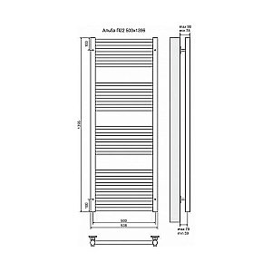 Полотенцесушитель электрический Terminus Альба П22 500x1396 левый/правый купить в интернет-магазине сантехники Sanbest
