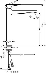 Смеситель для раковины Hansgrohe Metropol 260 32512140 купить в интернет-магазине сантехники Sanbest