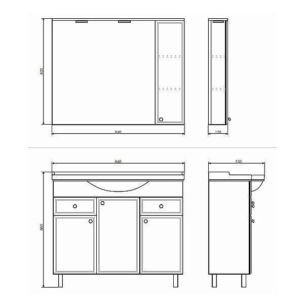 Зеркало со шкафом Comforty Сочи 85 в ванную от интернет-магазине сантехники Sanbest