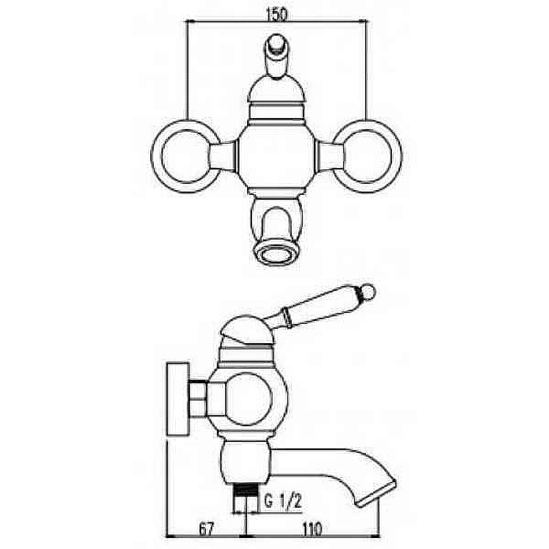 Смеситель для ванны Kaiser Stone 61222 купить в интернет-магазине сантехники Sanbest