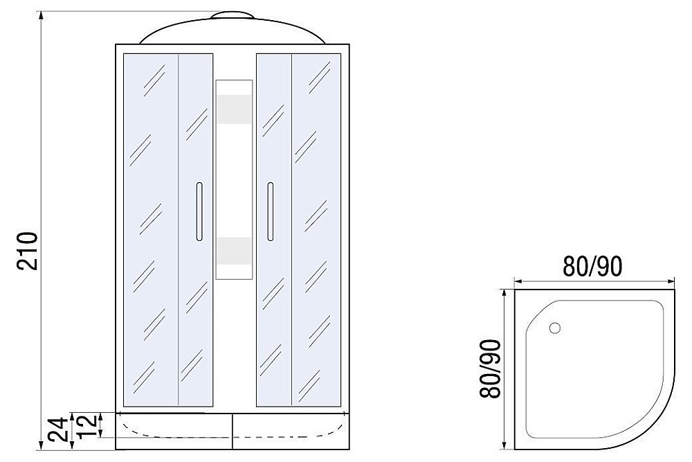 Душевая кабина River Rein 24 80x80 МТ купить в интернет-магазине Sanbest