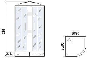 Душевая кабина River Rein 24 80x80 МТ купить в интернет-магазине Sanbest
