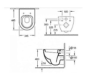 Унитаз подвесной Esbano TIRON ESUPTIROCW безободковый, с крышкой микролифт купить в интернет-магазине Sanbest