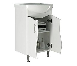 Тумба с раковиной MIXLINE АНГАРА 52 белая для ванной в интернет-магазине Sanbest