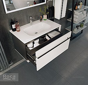 Тумба с раковиной Roca Aneto 857430806 80 белый для ванной в интернет-магазине Sanbest