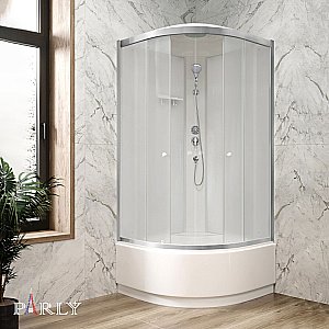 Душевая кабина Parly Bianco BETT921 90х90 стекло матовое/профиль матовый хром купить в интернет-магазине Sanbest