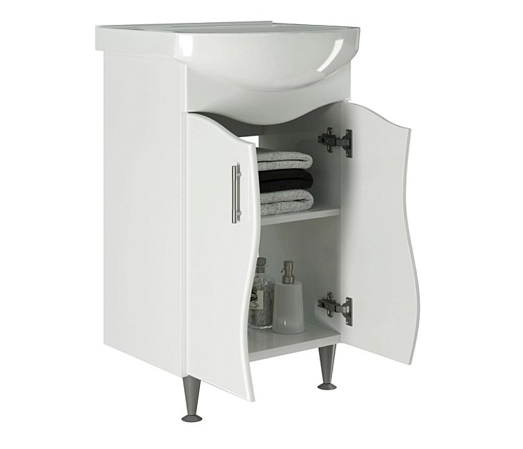Тумба с раковиной MIXLINE АНГАРА 52 белая для ванной в интернет-магазине Sanbest