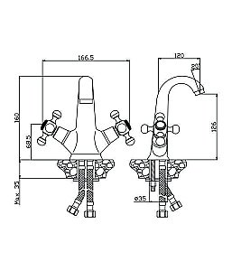 Смеситель для раковины Olive's Girona 01100GR купить в интернет-магазине сантехники Sanbest