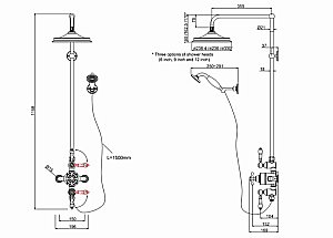 Душевая система Burlington Avon BAF3S BNKL шлифованный никель купить в интернет-магазине сантехники Sanbest
